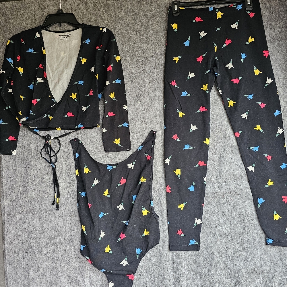 Colorful Butterfly Print Three-Piece Set